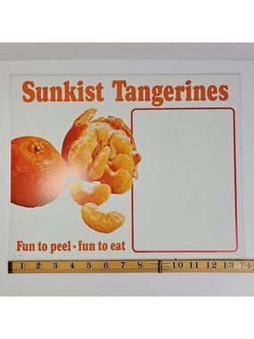 Sunkist Growers Vintage Advertising Tangerines Sign Litho Made In USA